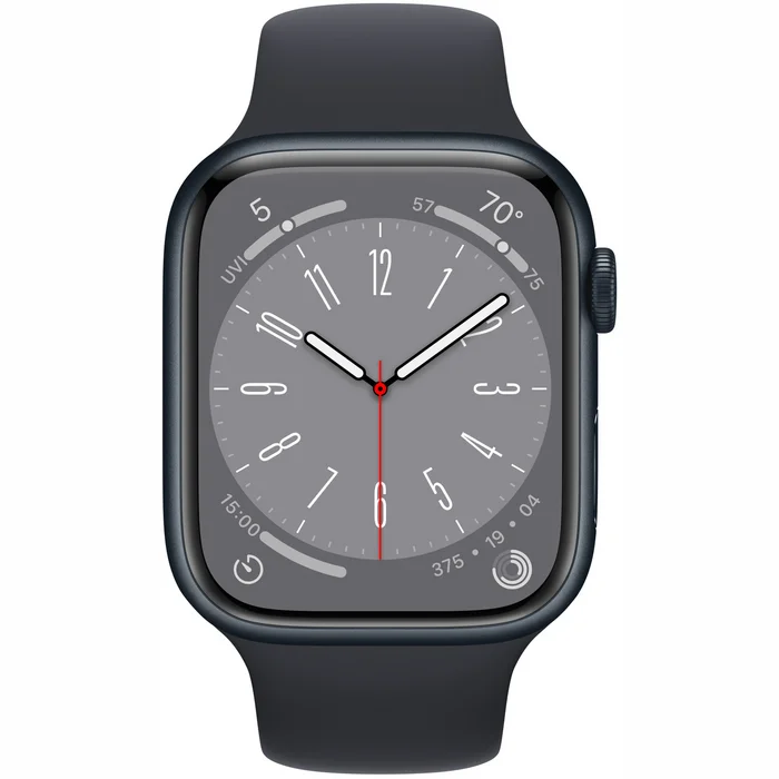 Apple Watch Series 8 GPS + Cellular 45mm Midnight Aluminium Case with Midnight Sport Band (bez lādētāja) [Demo]